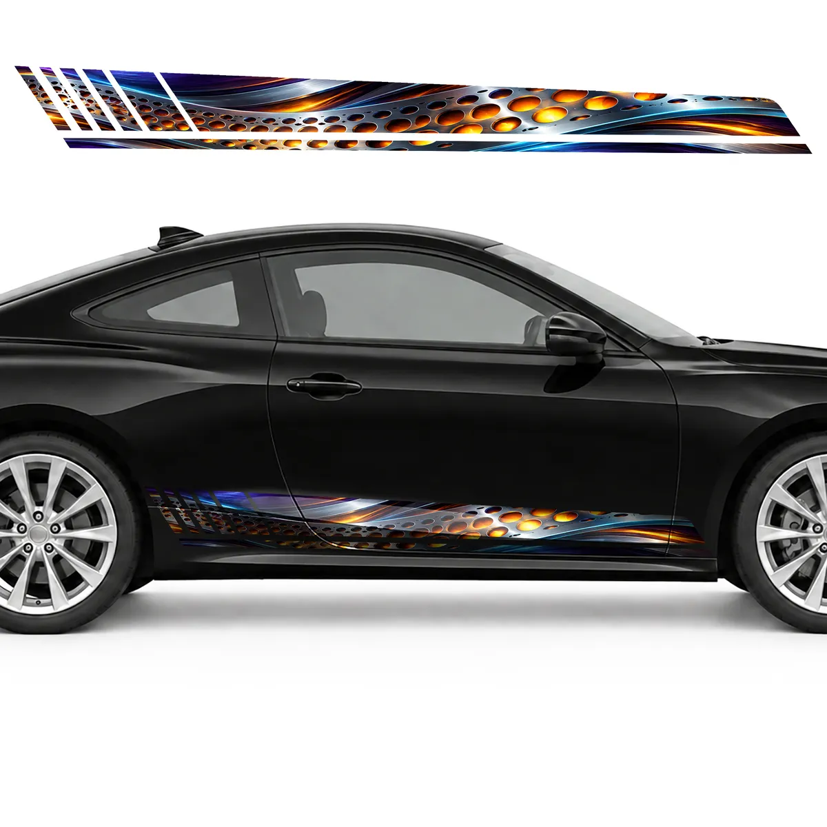Amber Glow of Perforated Steel GT racing side door stripes, view 4 of 4