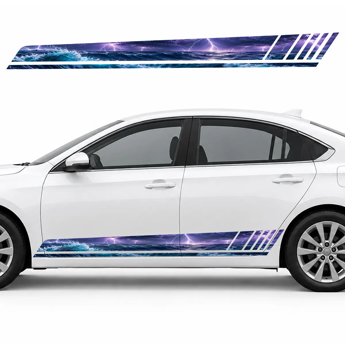 Storm over a Turquoise Ocean GT racing side door stripes decals stickers for Cars