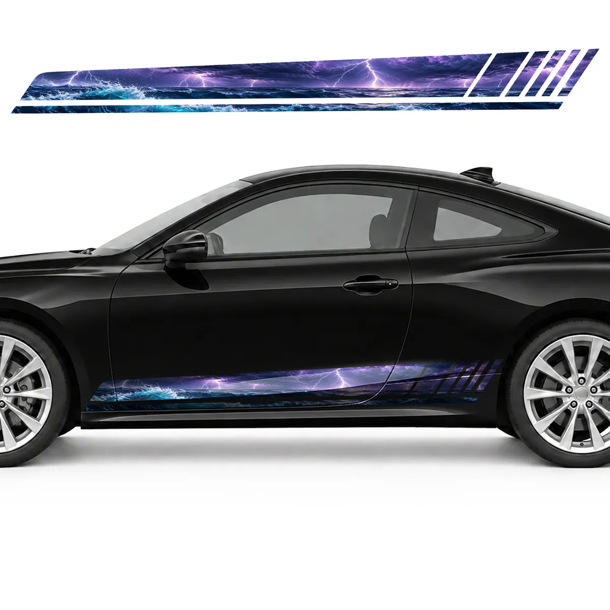 Storm over a Turquoise Ocean GT racing side door stripes, view 3 of 4