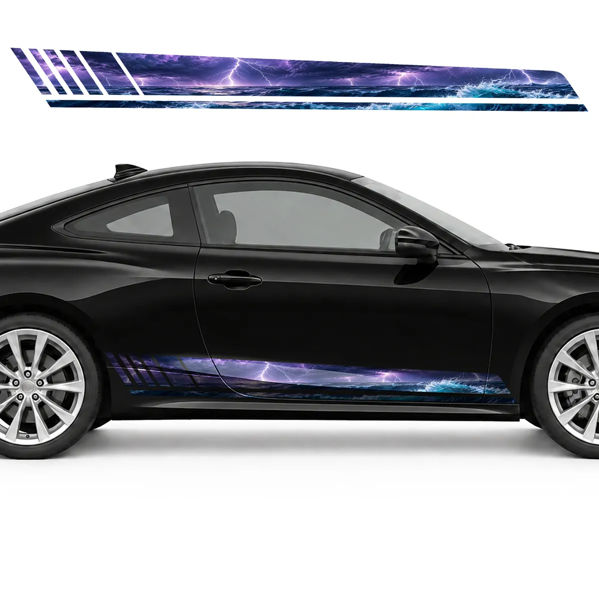 Storm over a Turquoise Ocean GT racing side door stripes, view 4 of 4