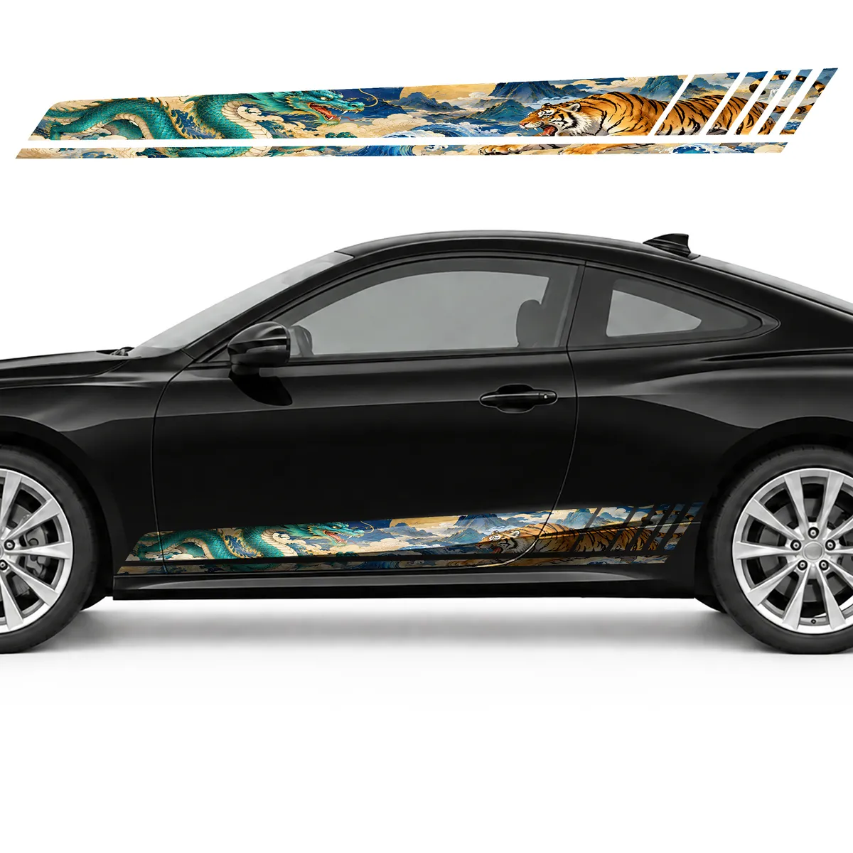 Turquoise Dragon and Amber Tiger GT racing side door, view 3 of 4