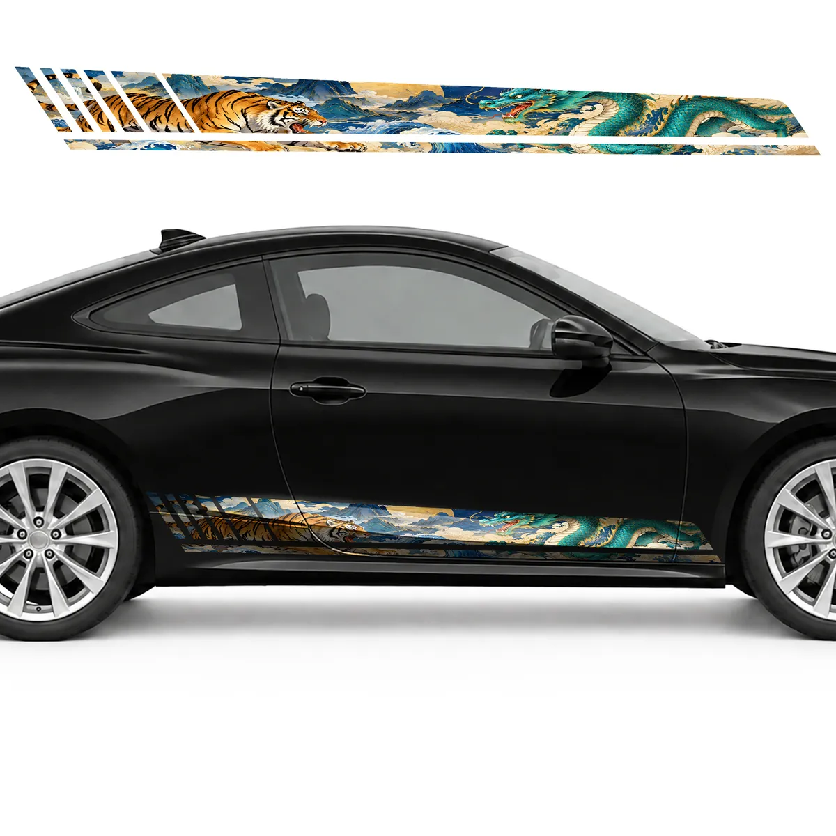 Turquoise Dragon and Amber Tiger GT racing side door, view 4 of 4