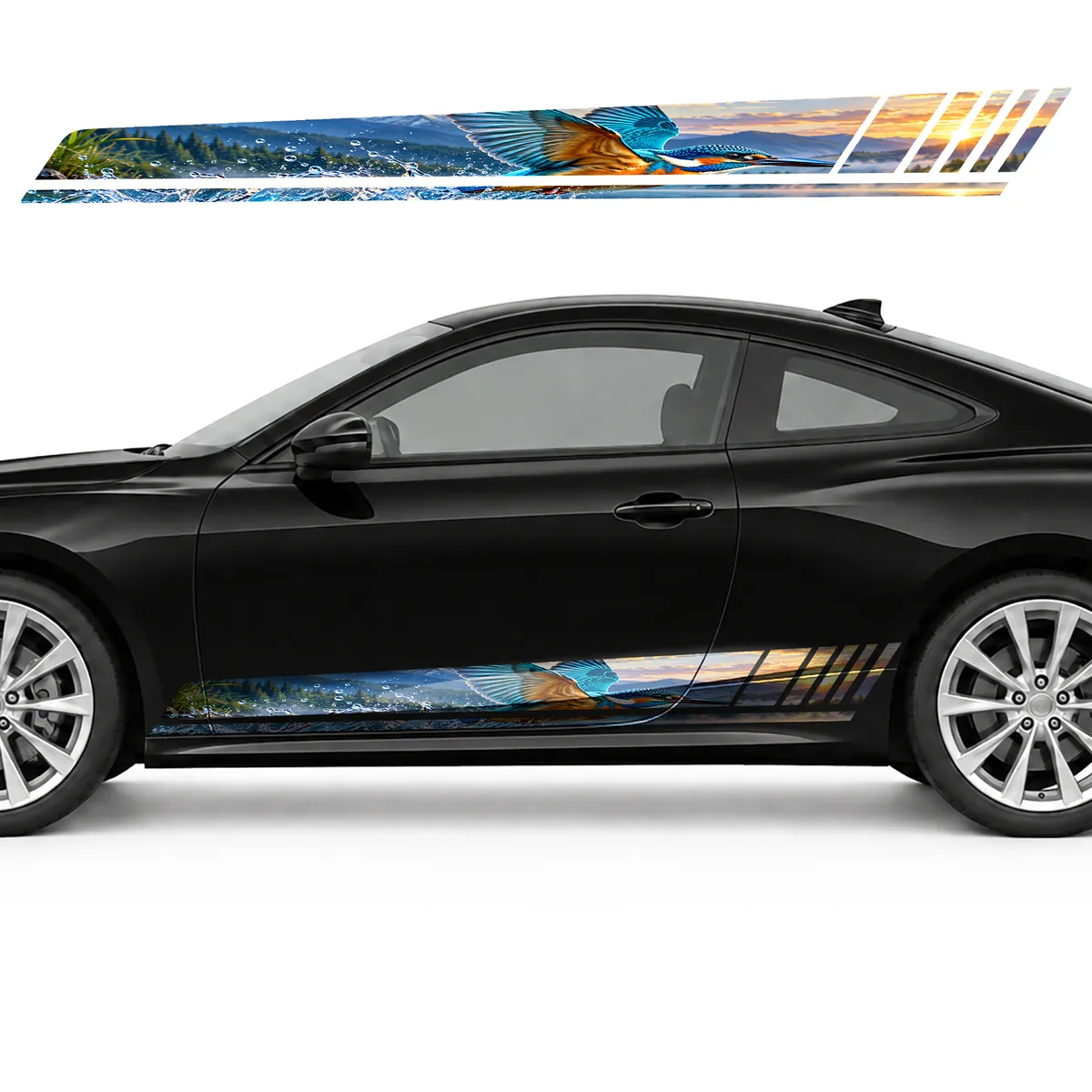 Turquoise Kingfisher over Silver Water GT racing side door, view 3 of 4