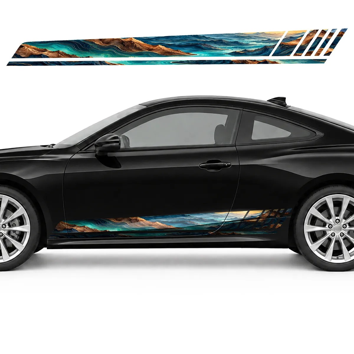 Turquoise and Copper Topographic Landscape GT racing side, view 3 of 4