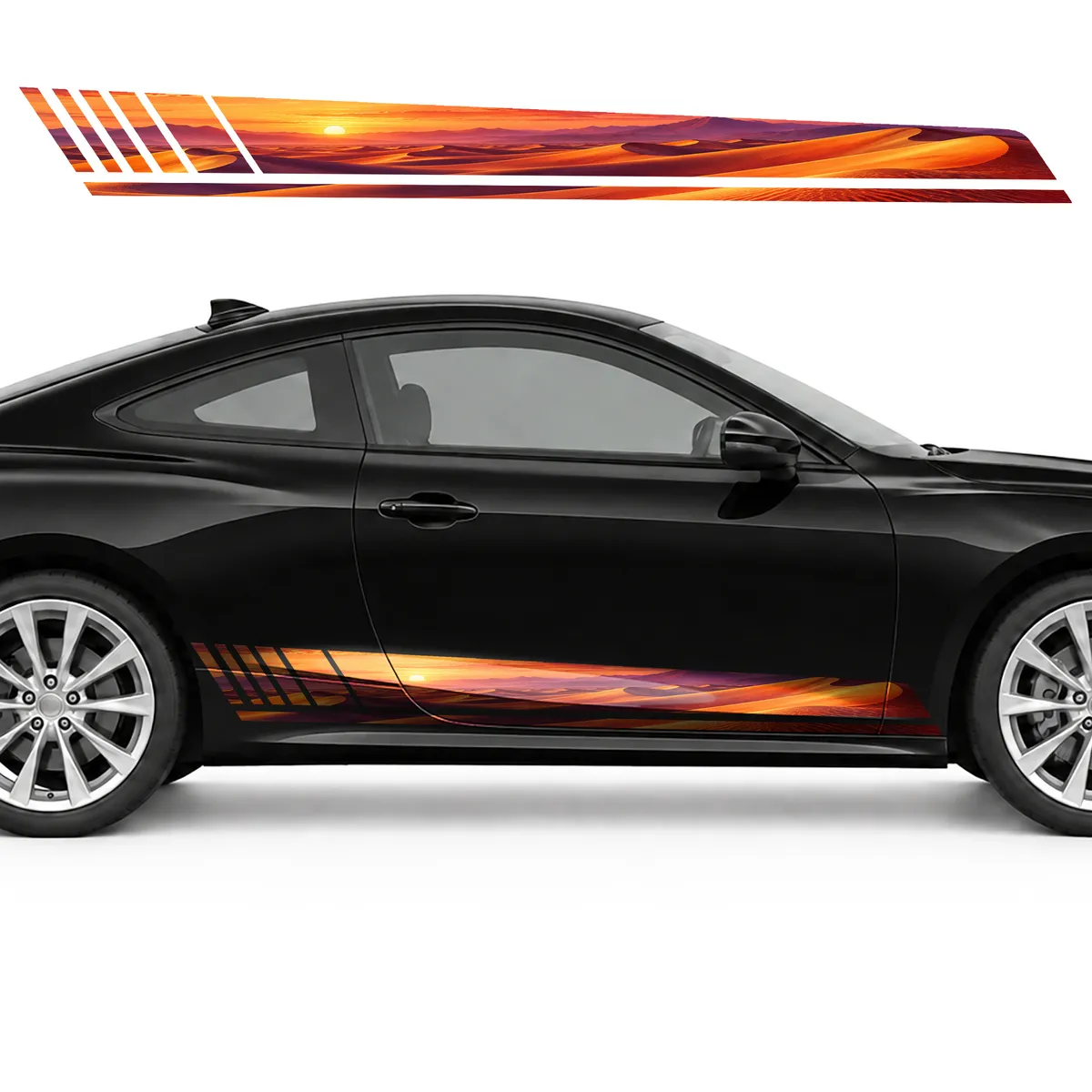 Vermilion Dunes at a Peach Dawn GT racing side door stripes, view 4 of 4