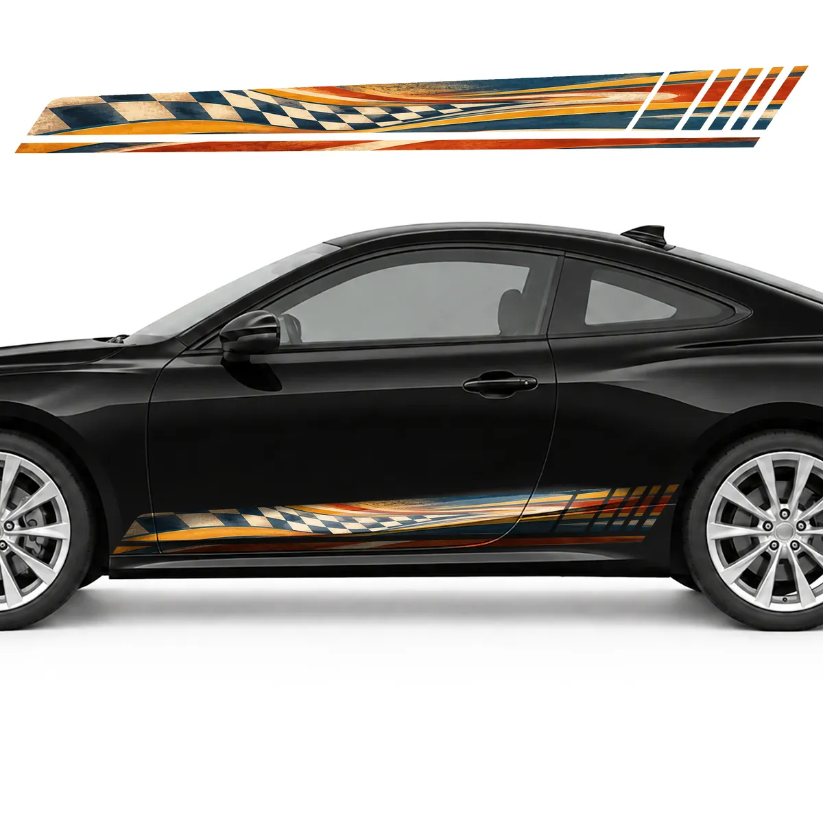 Vintage Racing Mosaic in Warm Tones GT racing side door, view 3 of 4