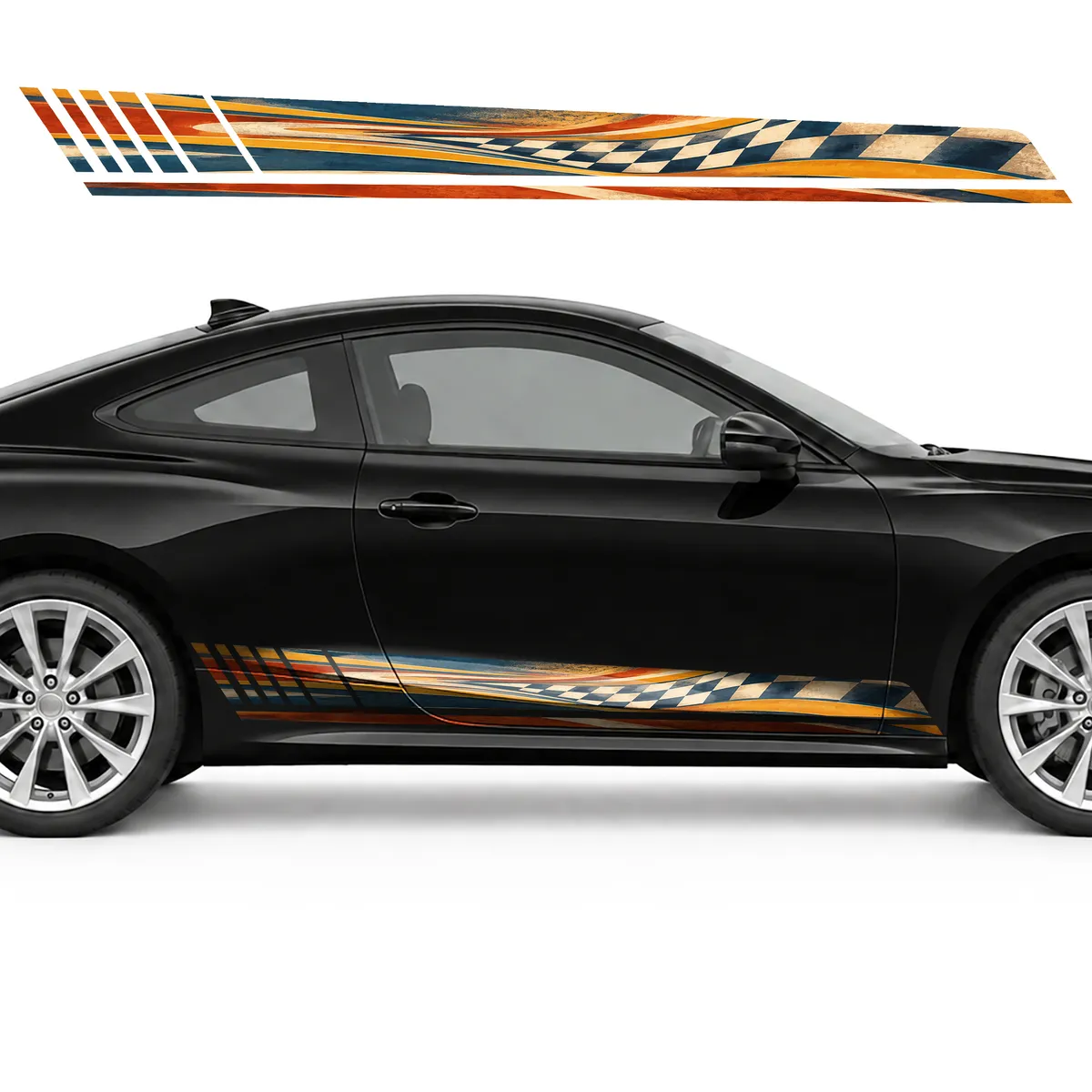 Vintage Racing Mosaic in Warm Tones GT racing side door, view 4 of 4