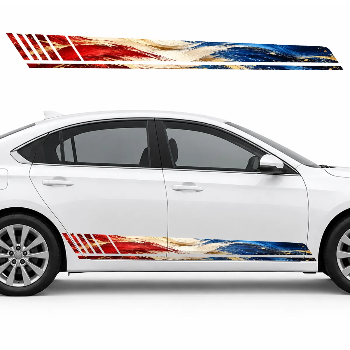 Tricolor Brushstrokes with Gold Flecks GT racing side door, view 2 of 4