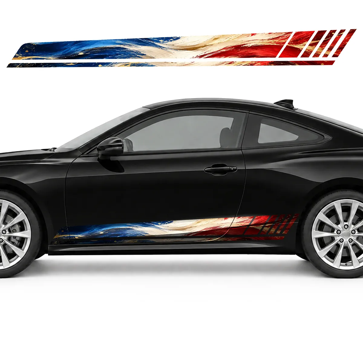 Tricolor Brushstrokes with Gold Flecks GT racing side door, view 3 of 4
