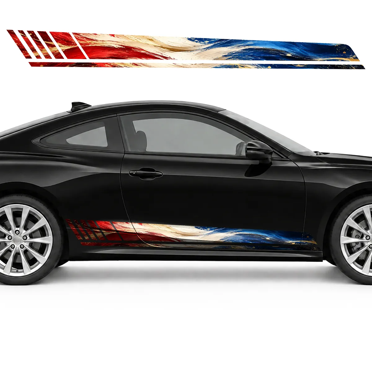 Tricolor Brushstrokes with Gold Flecks GT racing side door, view 4 of 4