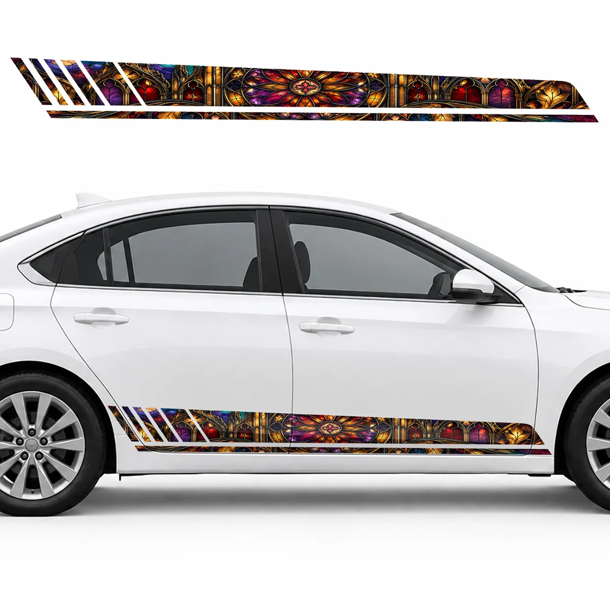 Gothic Ruby Stained Glass Panorama GT racing side door, view 2 of 4