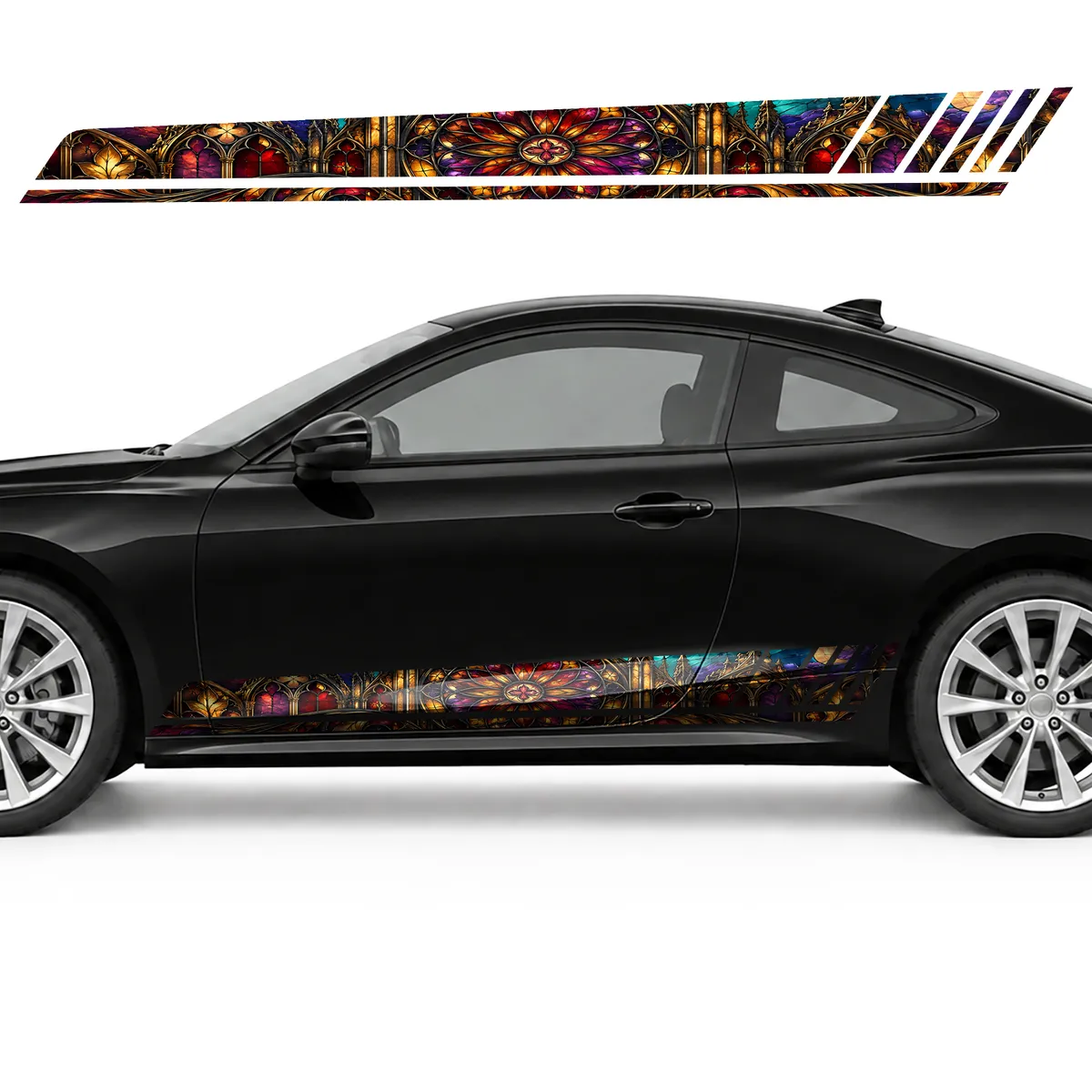Gothic Ruby Stained Glass Panorama GT racing side door, view 3 of 4