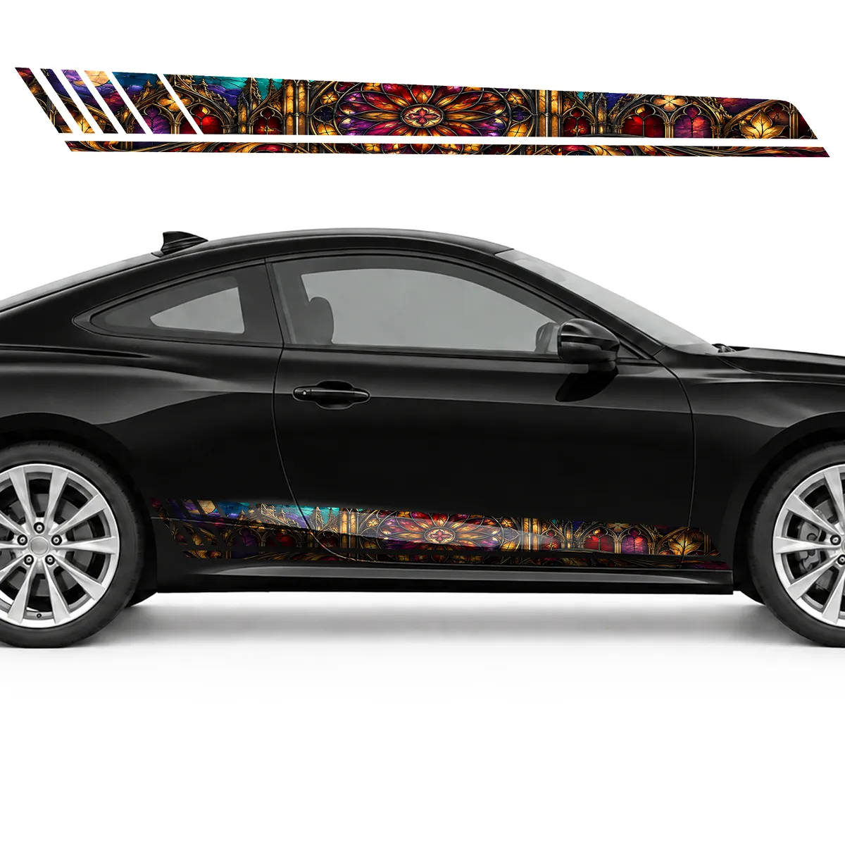 Gothic Ruby Stained Glass Panorama GT racing side door, view 4 of 4