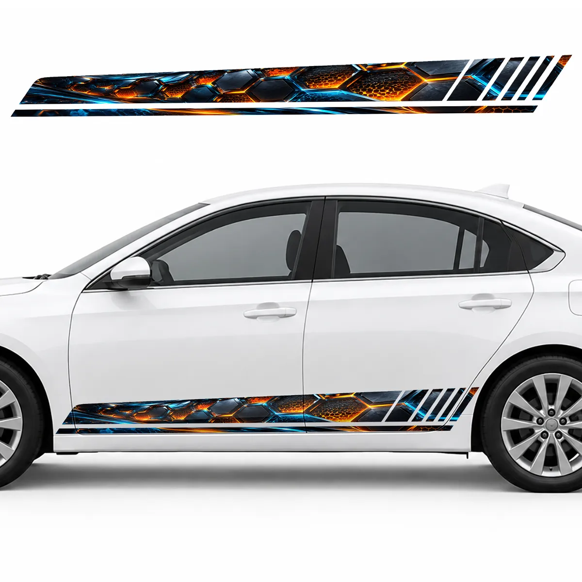 Graphite Honeycomb Glow GT racing side door stripes decals stickers for Cars
