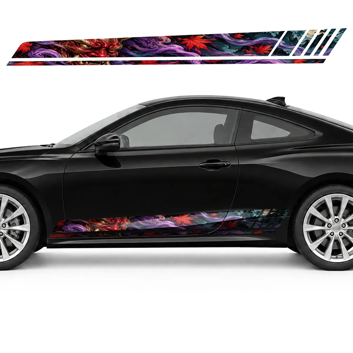 Golden Oni Mask in Purple Smoke GT racing side door stripes, view 3 of 4