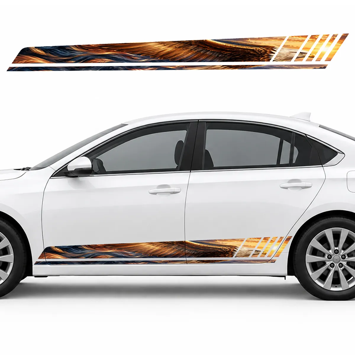 Golden Eagle in a Copper Stream GT racing side door stripes decals stickers for Cars
