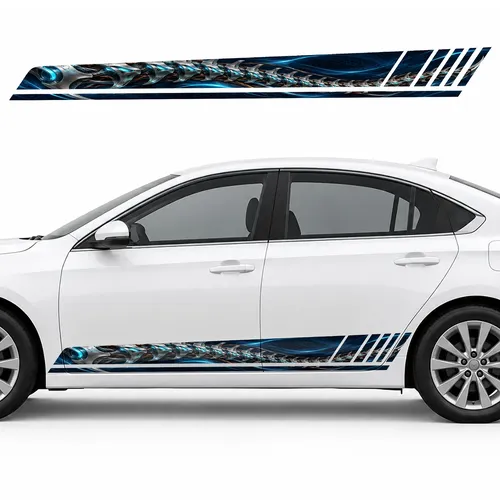 Neon Biomechanical Spine GT racing side door stripes decals stickers for Cars