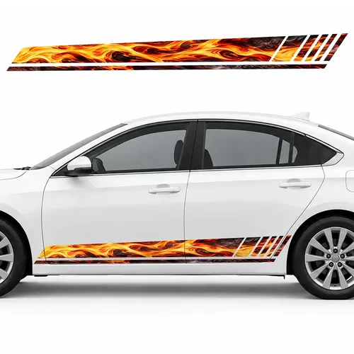 Blazing Flow on Charcoal GT racing side door stripes decals stickers for Cars