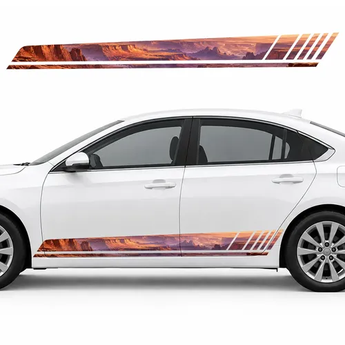 Martian Canyon Panorama GT racing side door stripes decals stickers for Cars