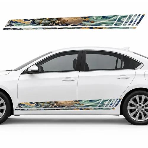 Fujin among Jade Whirlwinds GT racing side door stripes decals stickers for Cars