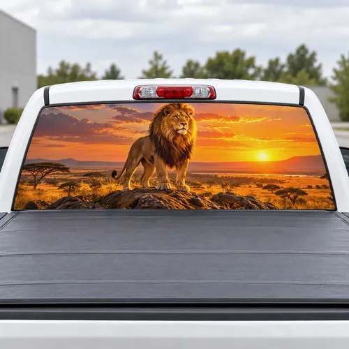 Ridge Lion perforated rear window decal for Trucks