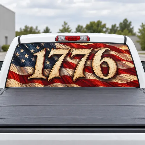 1776 Spirit perforated rear window decal for Trucks