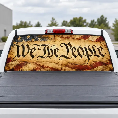 We the People perforated rear window decal for Trucks