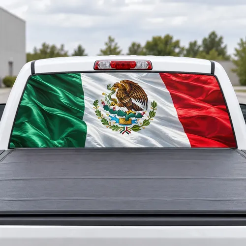 Bandera de Mexico perforated rear window decal for Trucks