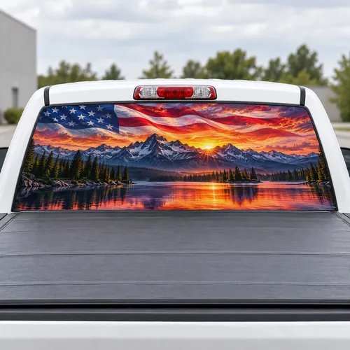 Liberty Ridge perforated rear window decal for Trucks