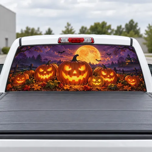 Harvest Moon perforated rear window decal for Trucks