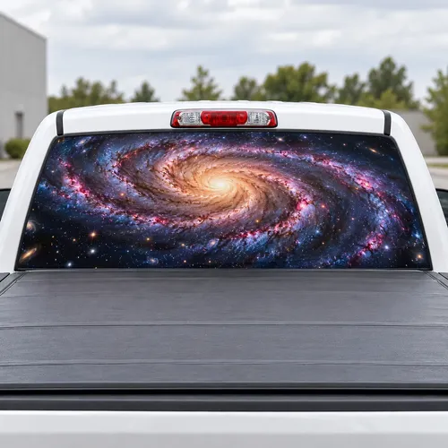 Galaxy Spiral perforated rear window decal for Trucks