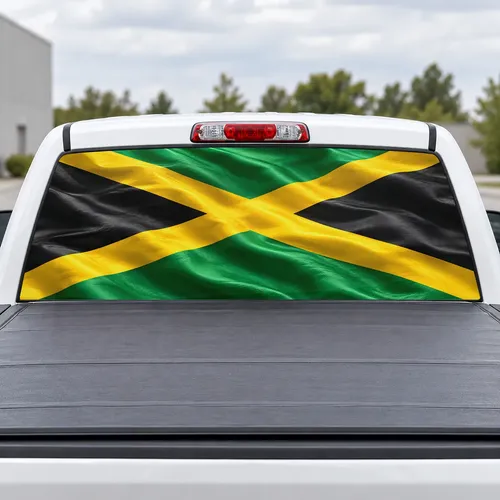 Jamaica Pride perforated rear window decal for Trucks