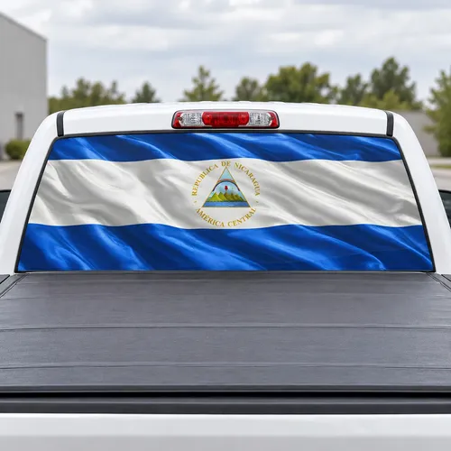 Nicaragua Pride perforated rear window decal for Trucks