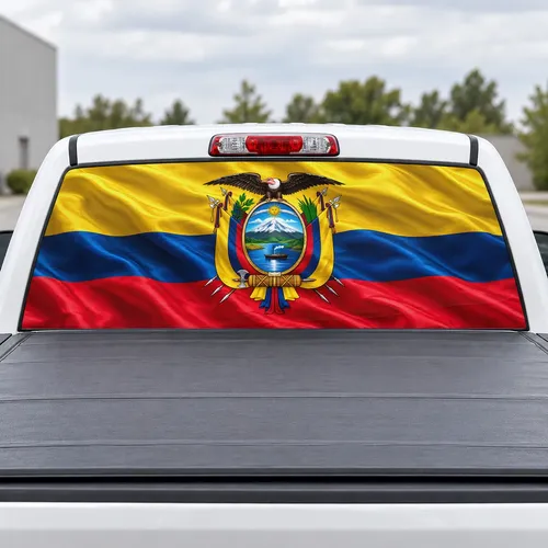 Ecuador Pride perforated rear window decal for Trucks