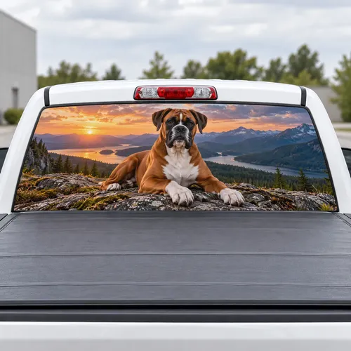 Boxer perforated rear window decal for Trucks