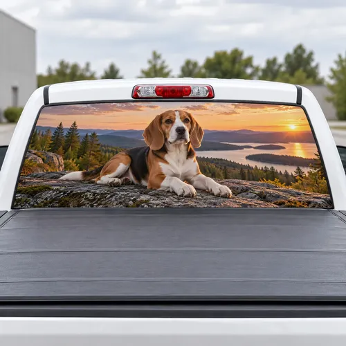 Beagle perforated rear window decal for Trucks