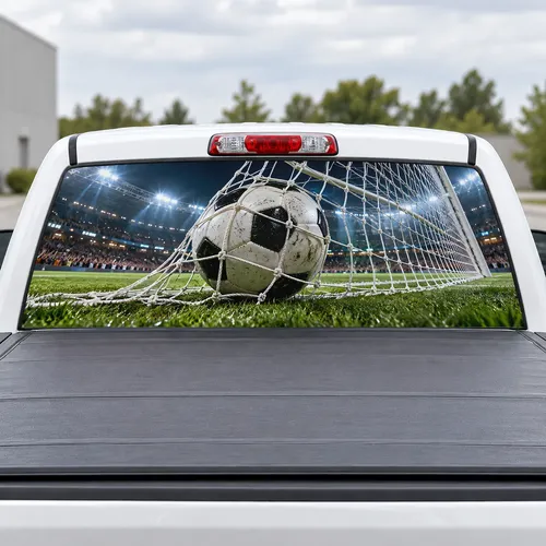 Soccer Goal perforated rear window decal for Trucks