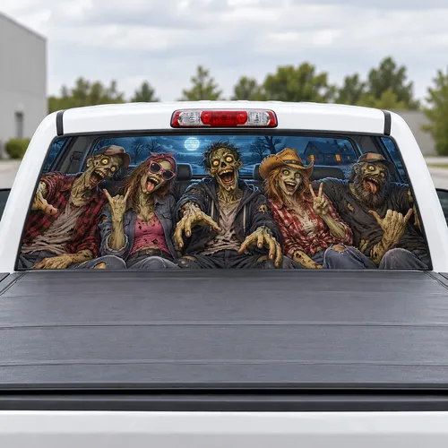 Zombie Backseat perforated rear window decal for Trucks