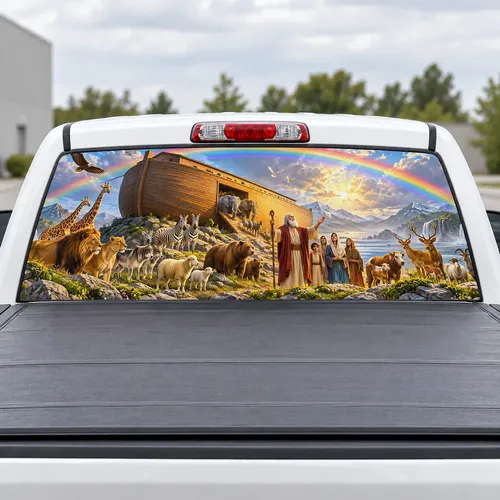 Noah's Ark perforated rear window decal for Trucks
