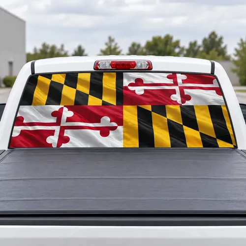 Maryland Banner perforated rear window decal for Trucks