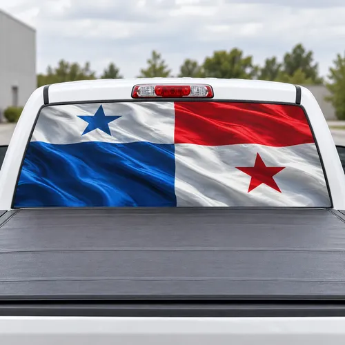 Panama Pride perforated rear window decal for Trucks