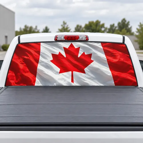 Canada Maple perforated rear window decal for Trucks