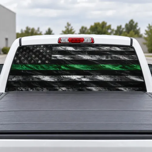Green Line Honor perforated rear window decal for Trucks