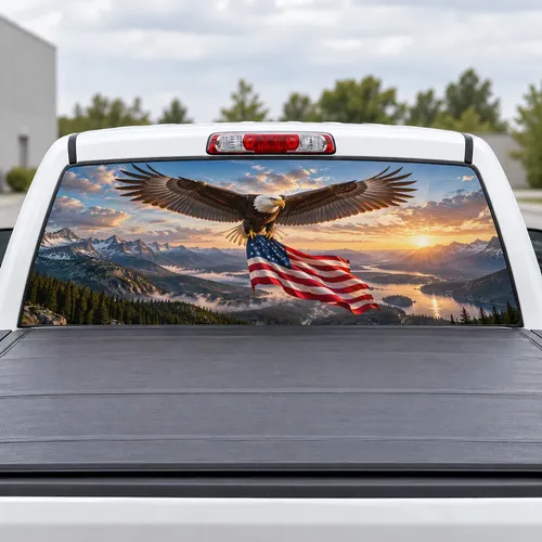 Eagle Talons Flag perforated rear window decal for Trucks