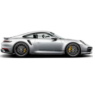 New Pair Porsche 911 Turbo S side body Line Stripes Graphics for Vinyl Stickers Decals
