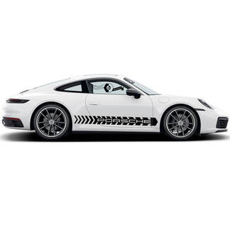New Pair Porsche 911 carrera 4 side Doors Line Stripes Graphics for Vinyl Stickers Decals