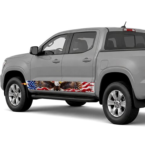 American Flag with Bald Eagle side stripes rocker panel decals stickers for Trucks