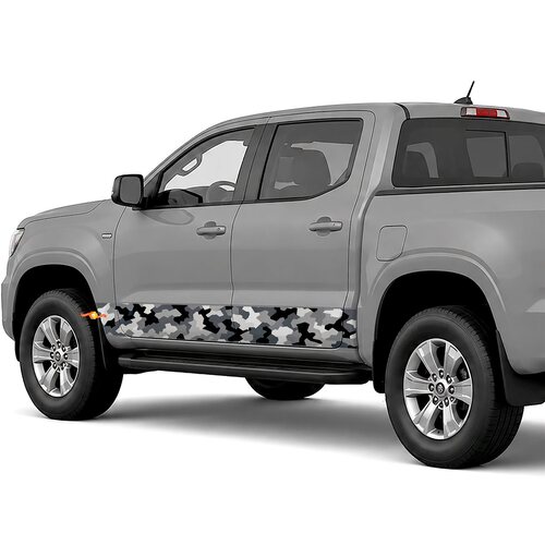 Black Urban Camouflage side stripes rocker panel decals stickers for Trucks