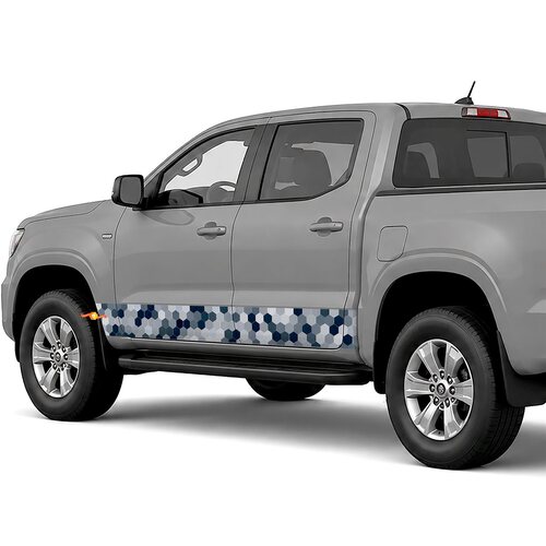 Chameleon Hex Gray Camouflage side stripes rocker panel decals stickers for Trucks