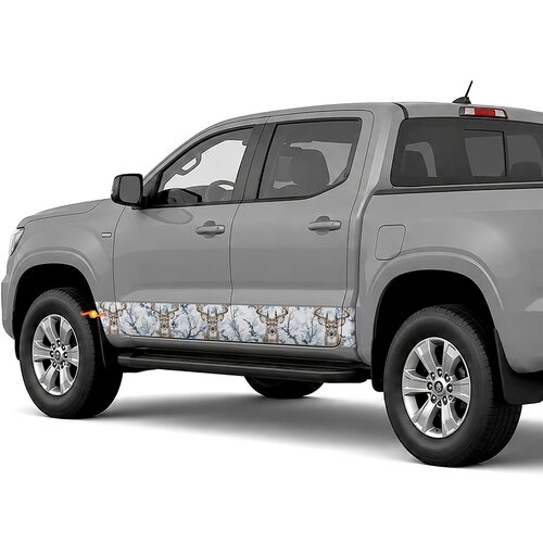Snow Buck Camouflage side stripes rocker panel decals stickers for Trucks